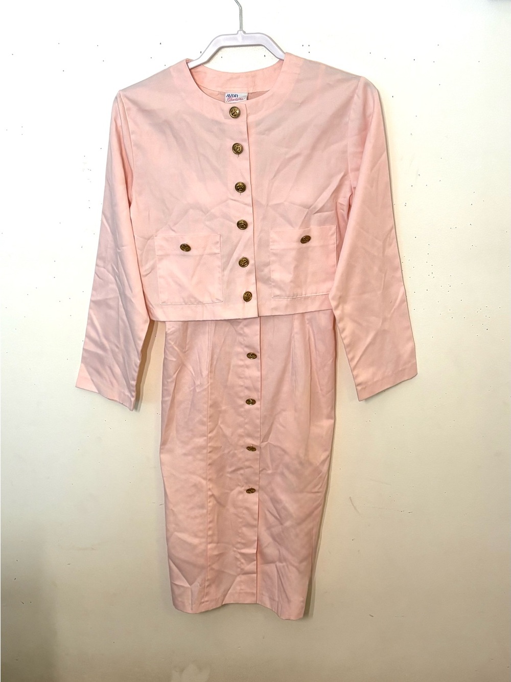 Avon Fashions Vintage Pink Two-Piece Button-Front Dress Set. Size 7/8. EUC.